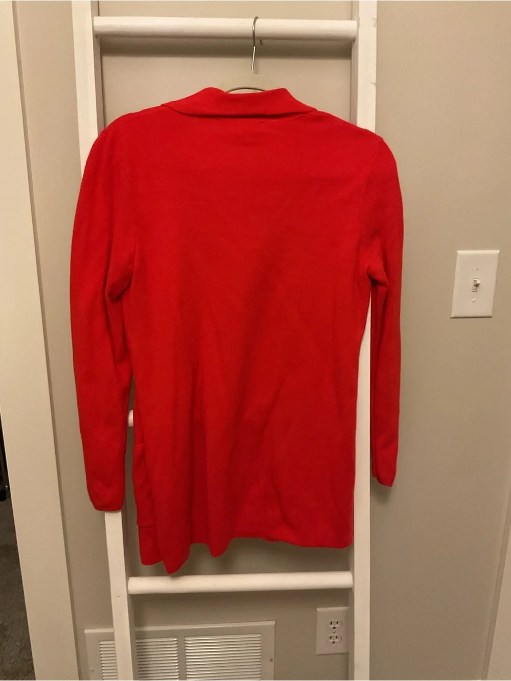 LOFT Open-Front Bright Red Cardigan